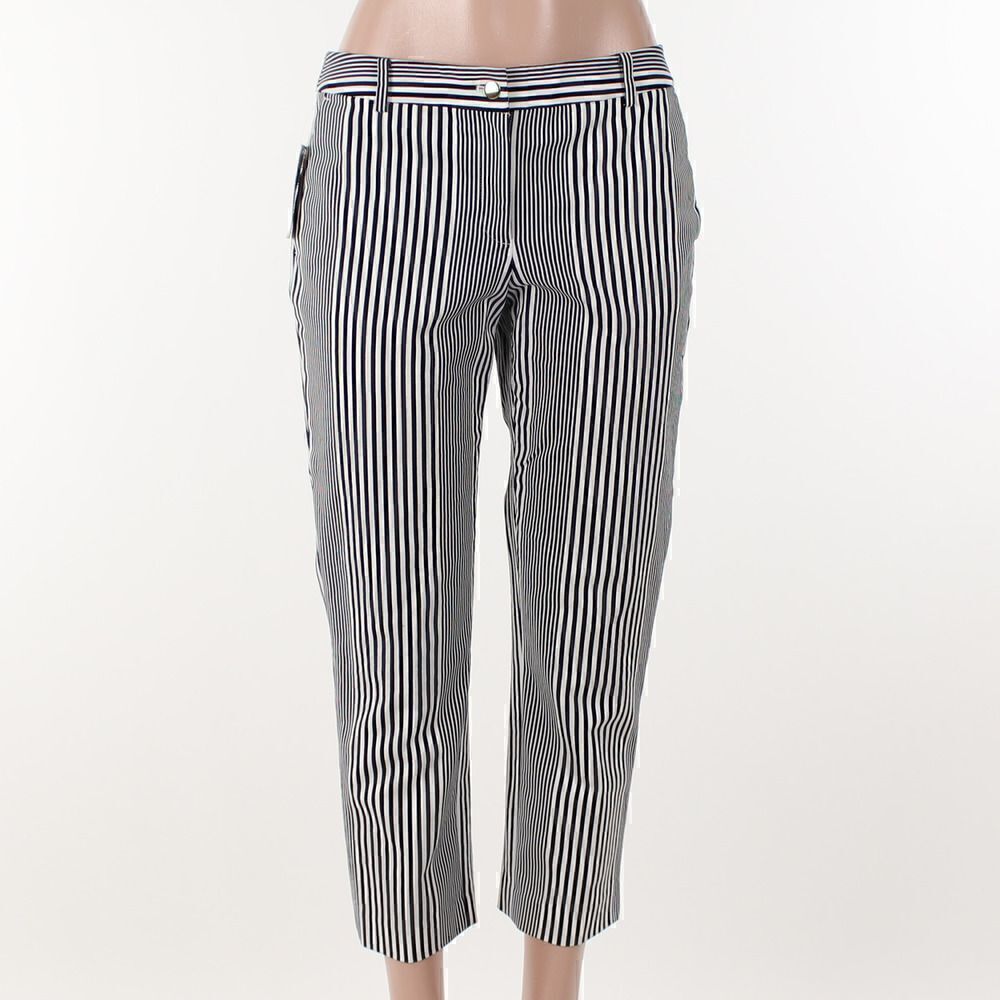 Trina Turk Dishy Stripe-Print Cropped Kick-Flare Pants